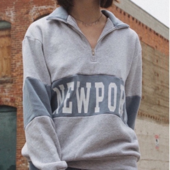 Brandy Melville Sweaters - isabella newport sweater (striped quarter zip)